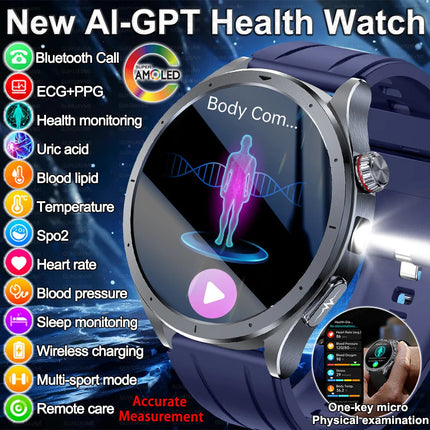 Nuovo Smartwatch 2026 per Analisi del Grasso Corporeo, ECG+PPG, Acido Urico, Pressione Sanguigna, Ossigeno nel Sangue, Orologio con Chiamate per Uomini e Donne platinumshop