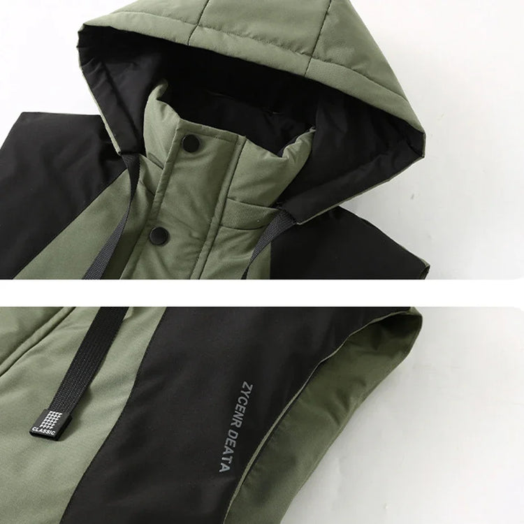 Autumn Winter Thick Vest Men Plus Size 8XL Cargo Vests Patchwork Sleeveless Jacket Fashion Casual Hooded Vest Male