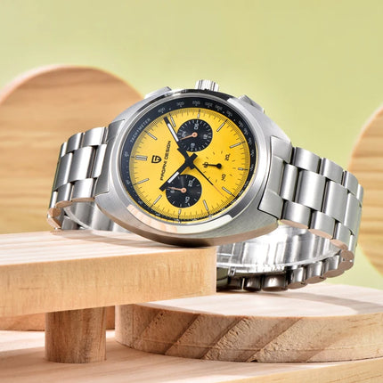 Orologio da Uomo PAGANI DESIGN con Quadrante Giallo, Cronografo al Quarzo, Movimento Giapponese VK63, Vetro Zaffiro, Impermeabile, Novità 2026