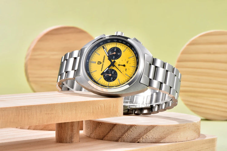 Orologio da Uomo PAGANI DESIGN con Quadrante Giallo, Cronografo al Quarzo, Movimento Giapponese VK63, Vetro Zaffiro, Impermeabile, Novità 2026