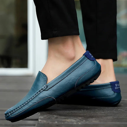 Mocassini in Pelle Traspirante, Scarpe Casual da Uomo, Slip-on Formali Italiane, Chaussure Homme