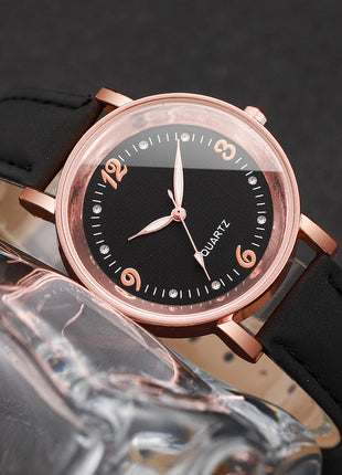 Orologio da donna alla moda con quadrante arabo, cinturino in pelle casual, orologi analogici al quarzo platinumshop