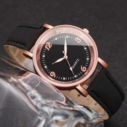 Orologio da donna alla moda con quadrante arabo, cinturino in pelle casual, orologi analogici al quarzo platinumshop