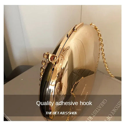 Designer Acrylic Shell Shape Clutch Bag Gold Silver Women Evening Party Bag Cute Shiny Metal Shoulder Crossbody Bags Small Purse PlatiNum