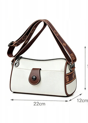 Borsa a Tracolla in Pelle Bianca 2-in-1 per Donne, Borsa a Tracolla Capiente con Tasca per Telefono, Elegante Borsa da Città