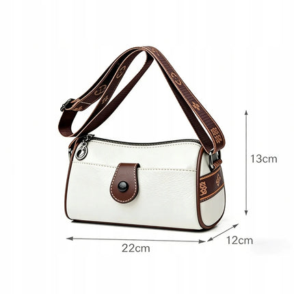 Borsa a Tracolla in Pelle Bianca 2-in-1 per Donne, Borsa a Tracolla Capiente con Tasca per Telefono, Elegante Borsa da Città