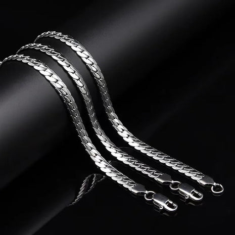 20-60 cm 5 mm colore argento marchio di lusso design nobile collana a catena per donna uomo moda gioielli di fidanzamento di nozze PlatiNum