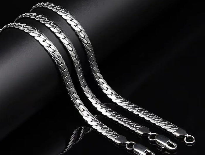 20-60 cm 5 mm colore argento marchio di lusso design nobile collana a catena per donna uomo moda gioielli di fidanzamento di nozze PlatiNum