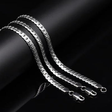 20-60 cm 5 mm colore argento marchio di lusso design nobile collana a catena per donna uomo moda gioielli di fidanzamento di nozze PlatiNum