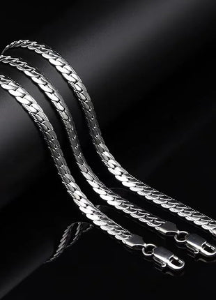 20-60 cm 5 mm colore argento marchio di lusso design nobile collana a catena per donna uomo moda gioielli di fidanzamento di nozze PlatiNum