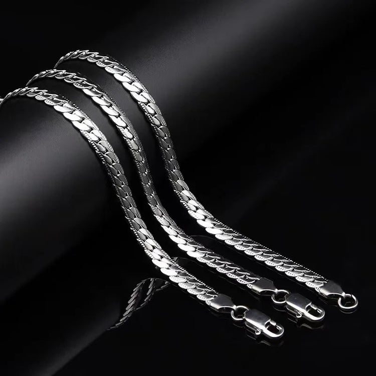 20-60 cm 5 mm colore argento marchio di lusso design nobile collana a catena per donna uomo moda gioielli di fidanzamento di nozze PlatiNum