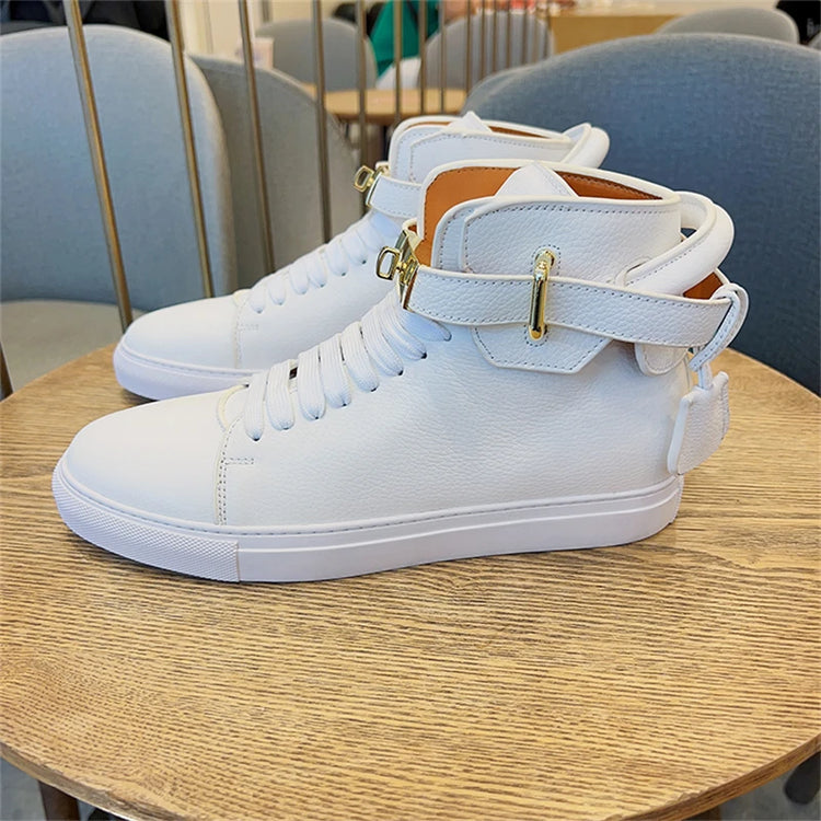 Male Genuine Natural Leather Shoes Luxury Brand Comfortable Casual White Designer High Quality Sneakers Gifts For Man Original