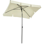 Outsunny Ombrellone da giardino rettangolare dritto inclinabile in alluminio e poliestere ad alta densità 2 x m 1,3 beige chiaro