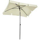Outsunny Ombrellone da giardino rettangolare dritto inclinabile in alluminio e poliestere ad alta densità 2 x m 1,3 beige chiaro