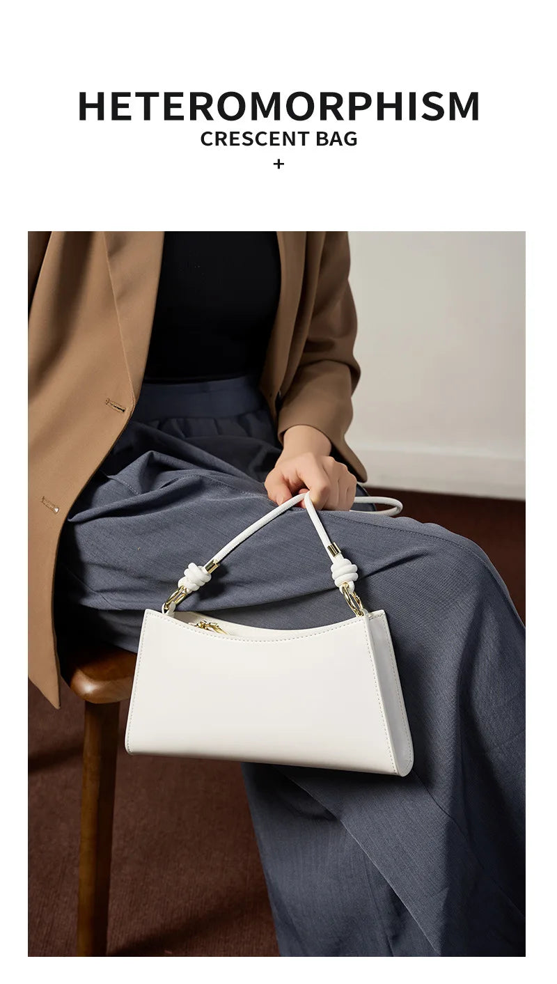 YANATARI underarm cowhide Genuine leather handbags women vintage red shoulder bag female korean luxury bag high quality 2025