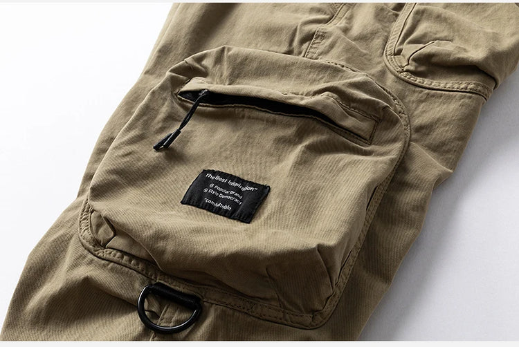 Mens Cargo Pants Autumn Winter Casual Mens Pant Baggy Regular Cotton Trousers Male Combat Military Tactical Pants Multi Pockets