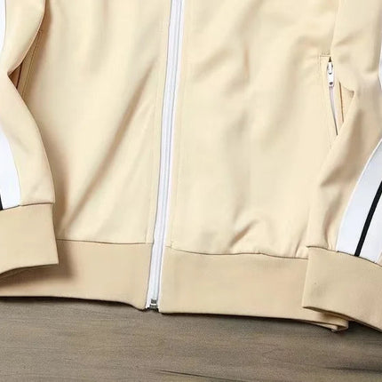 European and American new leisure sports suit men and women high-end fashion space cotton cardigan fashion two-piece large size PlatiNum