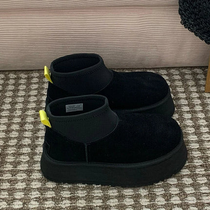 2026 New Winter Warm Wool Dipu Platform Thick Sole Height Increase Genuine Leather And Fur Snow Boots For Women