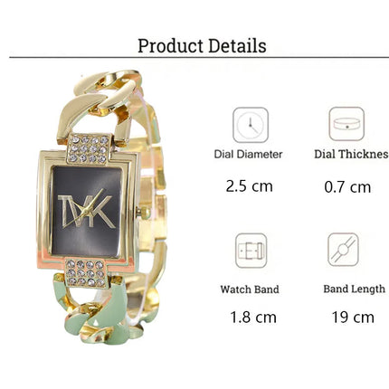 UTHAI Orologio da donna con diamanti quadrati intarsiati quadrati leggeri Orologi al quarzo moda di lusso Orologio da polso da donna con cinturino in metallo Orologio da ragazza platinumshop