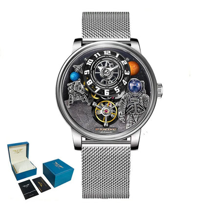 Pindu Luxury and stylish personalized waterproof panda dial fully automatic mechanical men's watch serpentine tourbillon watch
