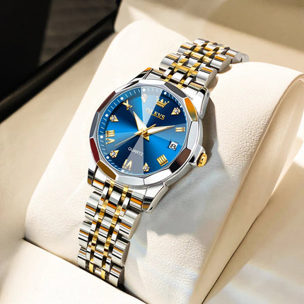 OLEVS 9931 Elegante Orologio da Donna di Lusso, Marca Originale, Movimento al Quarzo, Impermeabile, in Acciaio Inossidabile, Luminoso con Data platinumshop