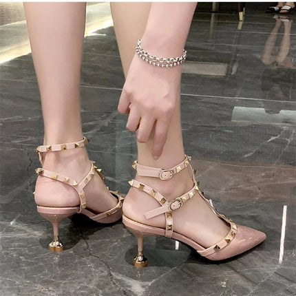 Tacchi alti da donna rossi a punta in rete platinumshop