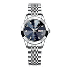 POEDAGAR orologi da donna di marca di lusso impermeabile luminoso data settimana orologio al quarzo per donna orologio da donna di moda in acciaio inossidabile platinumshop