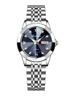 POEDAGAR orologi da donna di marca di lusso impermeabile luminoso data settimana orologio al quarzo per donna orologio da donna di moda in acciaio inossidabile