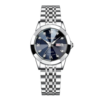POEDAGAR orologi da donna di marca di lusso impermeabile luminoso data settimana orologio al quarzo per donna orologio da donna di moda in acciaio inossidabile platinumshop