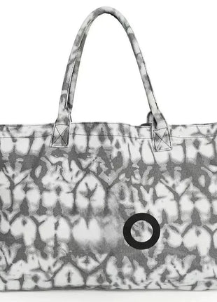 Grande borsa tote in tessuto stampato, manici lunghi, borsa capiente per lo shopping quotidiano e viaggi casual