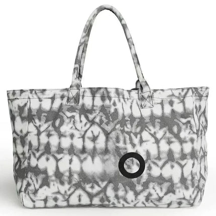 Grande borsa tote in tessuto stampato, manici lunghi, borsa capiente per lo shopping quotidiano e viaggi casual