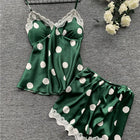 Nuovo set di biancheria intima da donna in due pezzi, composto da canotta e pantaloncini in raso a pois, stile europeo e americano, semplice e casual.