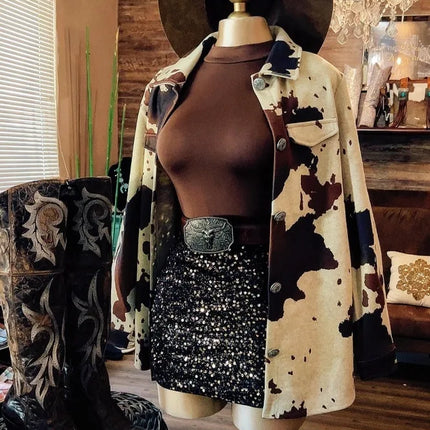 Women Blazer Long Sleeve Cardigan Wool Coat Digital Print Outerwear Spring Summer Blazers