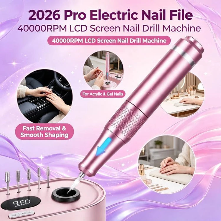 2026 Pro Specialist Electric Nail Refiner 40000RPM LCD Digital Nail Drill Machine Pack For Acrylic Gel Nails Salon Manicure Instrument
