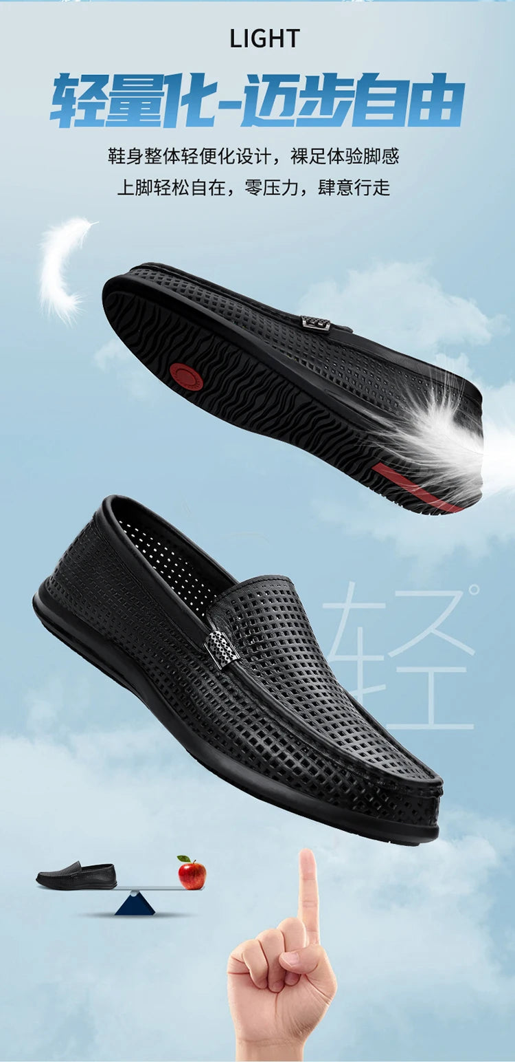 2025 Estate Scava Fuori Penny Mocassini Da Uomo Scarpe Da Barca Traspirante Uomo Mocassini In Pelle Slip On Appartamenti Mens Casual Scarpe Da Guida