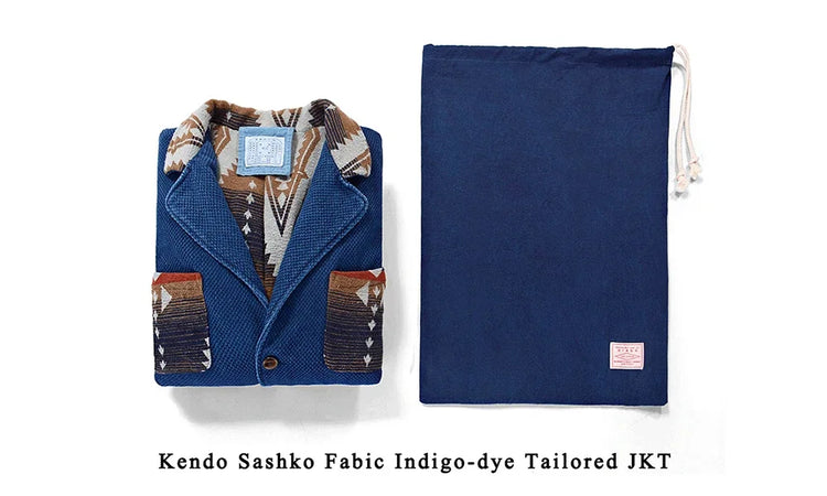 Men's Indigo Multi Pockets Jacket French Retro Blue Dye Lapel Thick Workwear Tooling Cardigan Coat plus Size for Autumn Winter