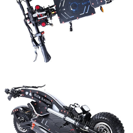 Halo Knight T107Max Scooter elettrico per adulti 14 pollici Off road Pneumatici E-Scooter per uomo 4000W 72V 50 AH Pieghevole City EScooter