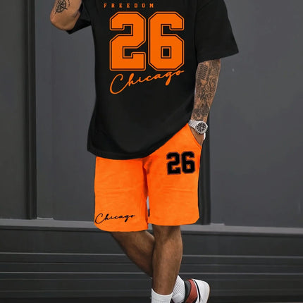 Abito da uomo alla moda alla moda 26 numeri con stampa modello girocollo pantaloncini a maniche corte completo moda casual comodo e traspirante platinumshop