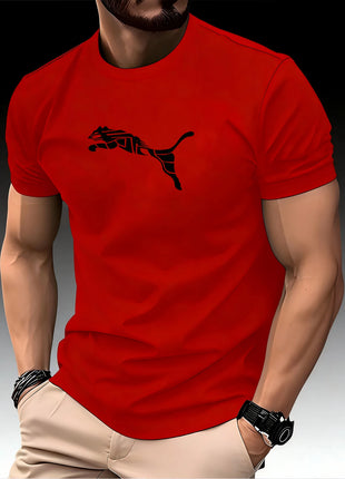 T-shirt imprimée léopard renard homme mode nouvelle été luxe col rond tendance décontractée Y2K T-shirt sportif fitness haut de gamme de haute qualité
