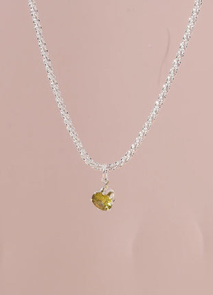Y2K Crystal Butterfly Heart Necklace Fashion Kpop Shiny Clavicle Chain Necklaces for Women Girls New Trend Party Gifts Jewelry PlatiNum