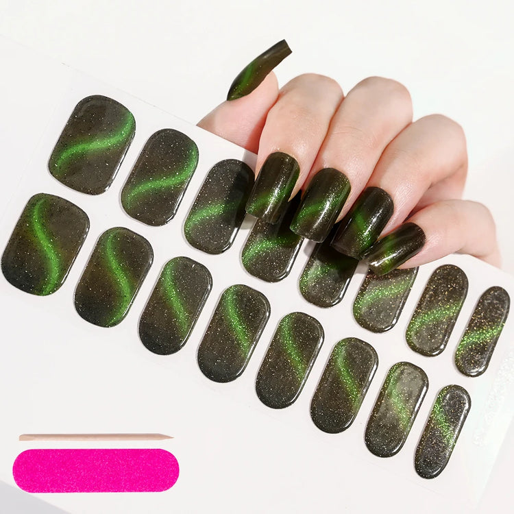 Semi Cured Wraps Fast Gel Nail Sticker Soild Nail Gel Wraps Adhesive Full Cover Gel Nail Decal UV Lamp Cured Manicure Decoration2028