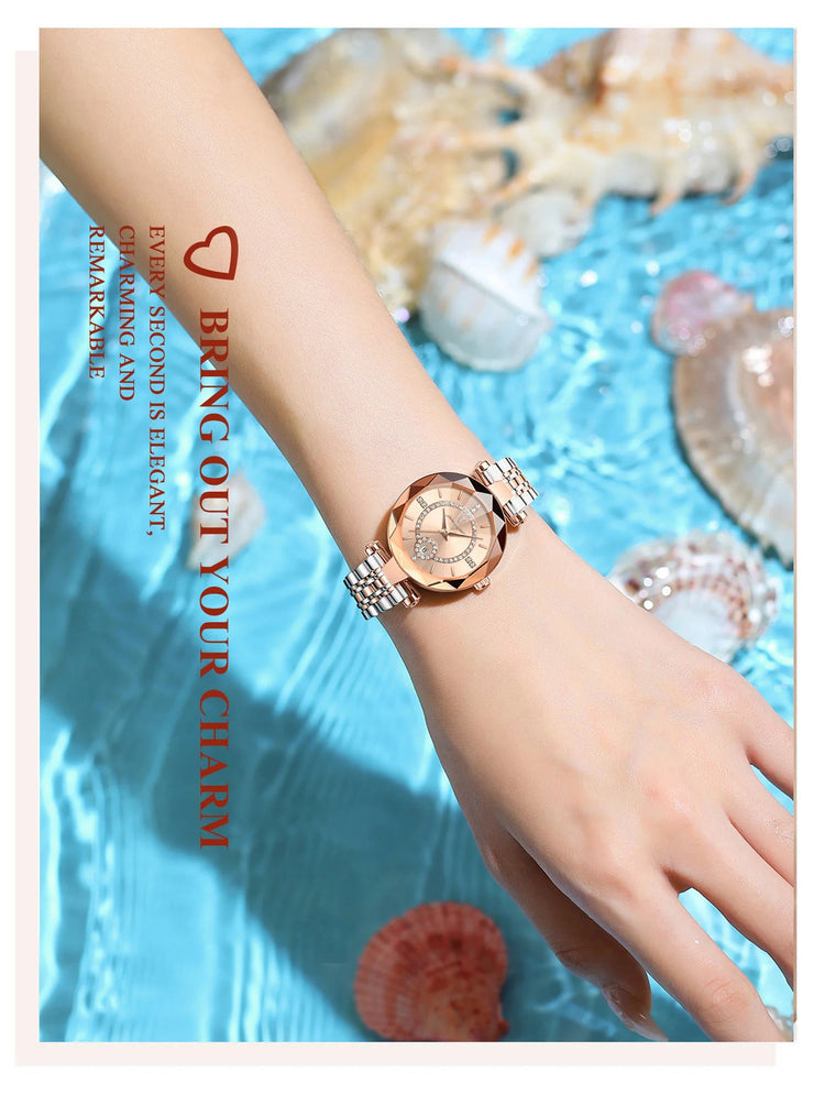 POEDAGAR Orologio da polso originale alla moda per donna Orologio da donna al quarzo con data in acciaio inossidabile impermeabile Orologi da donna casual di lusso platinumshop