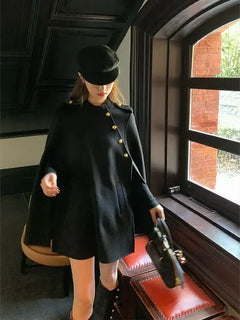 2026 New Style Women's Wool Coats Capes Autumn/Winter Princess Style Wool Cloak Woman