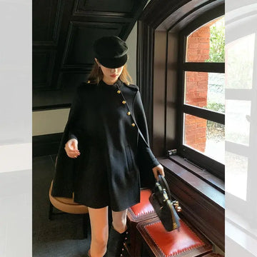 2026 New Style Women's Wool Coats Capes Autumn/Winter Princess Style Wool Cloak Woman