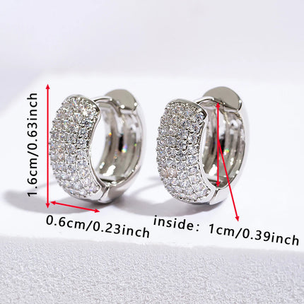 Luxury Zirconia Pave Wide Big Hoop Earrings Women Men Unisex Huggies Earrings Hip Hop Jewelry Bridal Wedding Accessories Gift PlatiNum