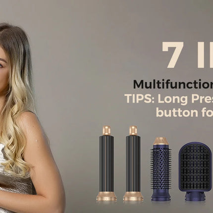 7‑In‑1 Multi‑Functional Hot Air Hair Styling Set,626-1- Curling Wand, Hair Dryer, Straightening Comb, Round Brush, Interchangeable Heads Household Salon Hair Care Styling Instrument