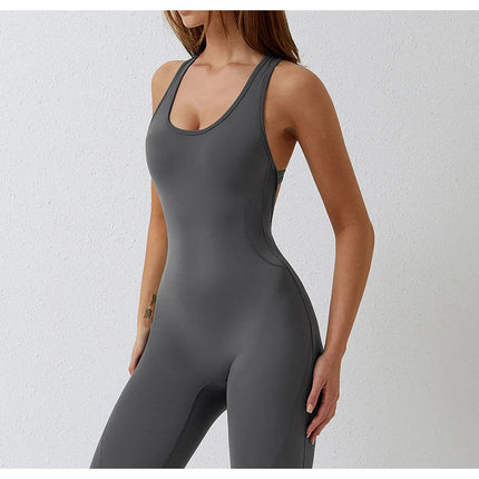 Jumpsuit Gym Set Romper Backless Fitness Bodysuit Siamese Sportswear Women Jumpsuit Buttery-Soft One-piece Playsuit Yoga Suit PlatiNum