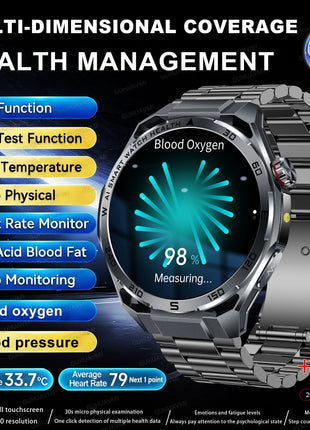 Nuovo Smartwatch 2026 con Analisi del Grasso Corporeo ECG+PPG, Acido Urico, Pressione Sanguigna, Ossigeno nel Sangue, Chiamate Bluetooth, Orologio Sportivo Intelligente per Uomini e Donne platinumshop