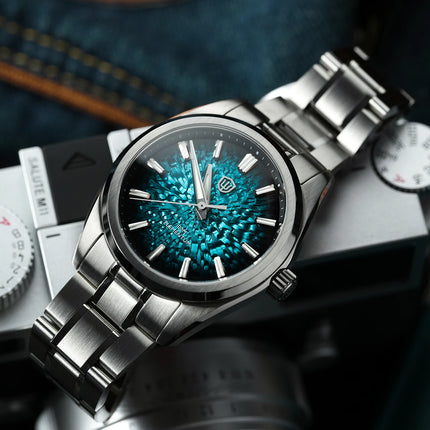 Watchdives WD0003C Ice Crack Dial 38mm Men Watch VH31 Sweep Seconds Quartz Movement Sapphire Luminous 10Bar Waterproof Watches