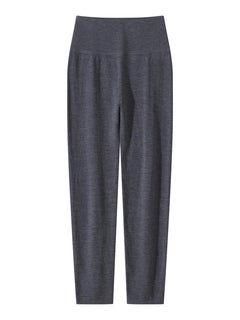 100% fine spun wool knitted pants for women, soft and comfortable thin wool leggings, slim fit solid